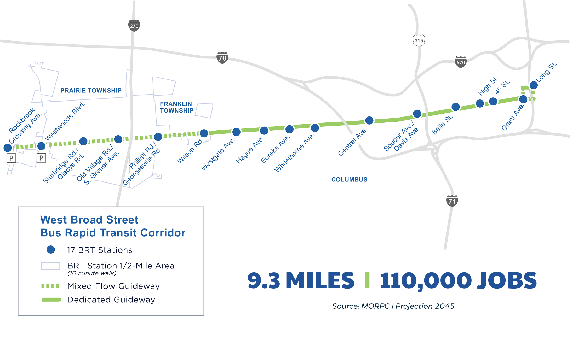West Broad BRT Corridor Map