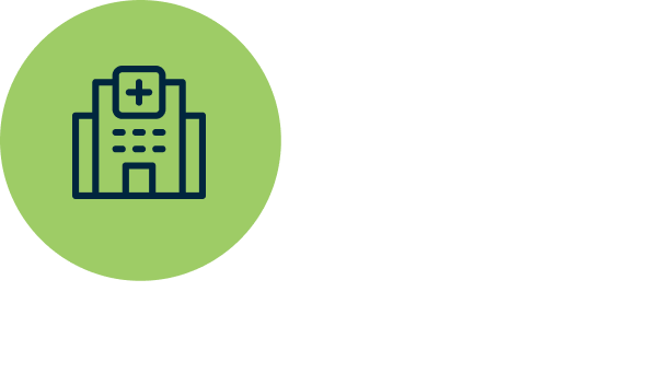 A healthcare building in green