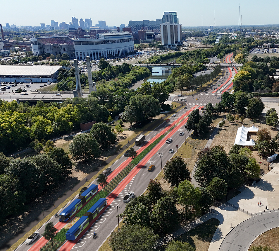 A rendering of what future Broad Street in Columbus, Ohio could look like
